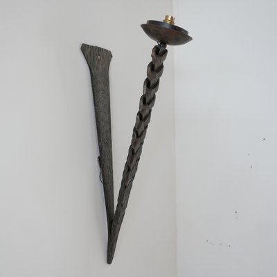 Mid-Century Brutalist Iron Wall Light-JRP-991092