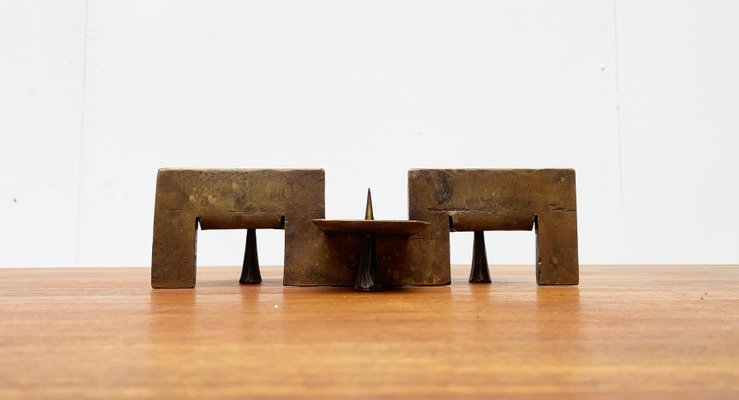 Mid-Century Brutalist Metal Candleholder-UAH-951034