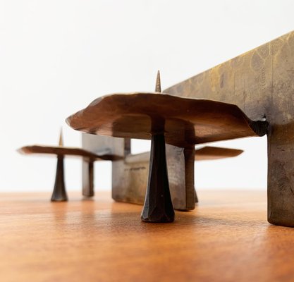 Mid-Century Brutalist Metal Candleholder-UAH-951034