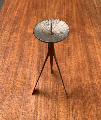 Mid-Century Brutalist Metal Candleholder-UAH-954768