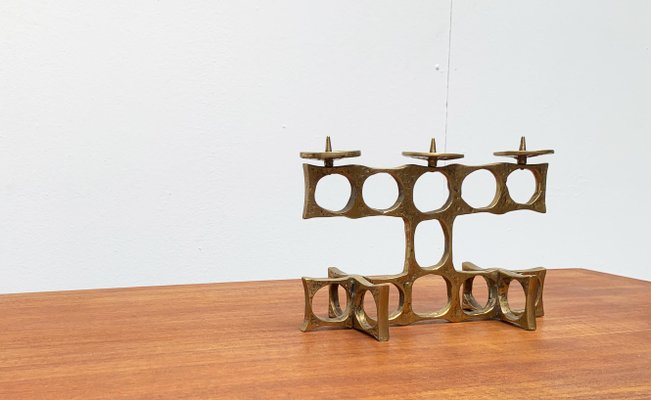 Mid-Century Brutalist Metal Candleholder by Heinz Goll-UAH-951003