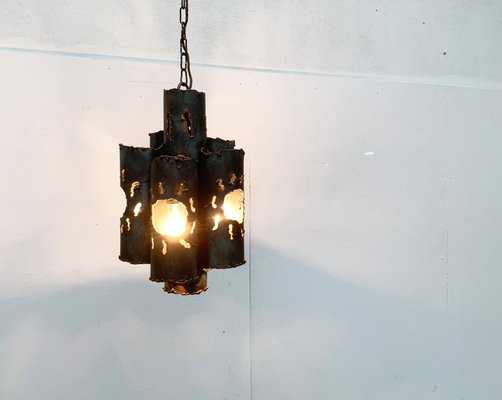 Mid-Century Brutalist Metal Pendant Lamp-UAH-934807