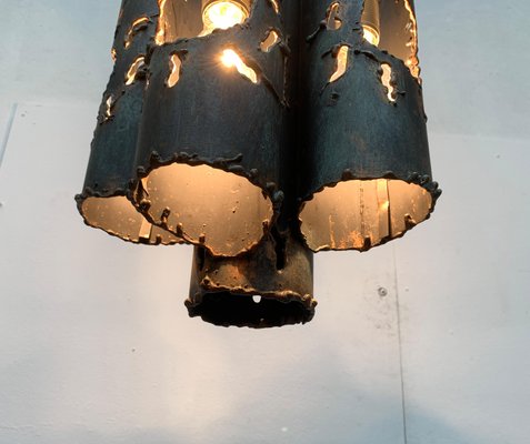 Mid-Century Brutalist Metal Pendant Lamp-UAH-934807