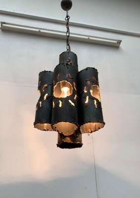 Mid-Century Brutalist Metal Pendant Lamp-UAH-934807