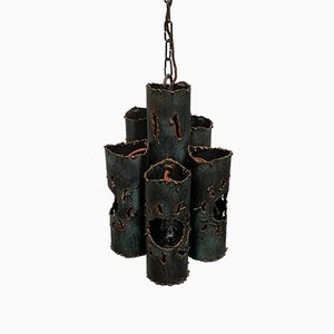 Mid-Century Brutalist Metal Pendant Lamp-UAH-934807