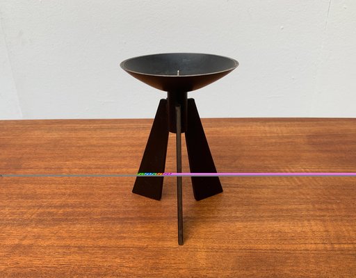 Mid-Century Brutalist Metal Tripod Candleholder-UAH-954766