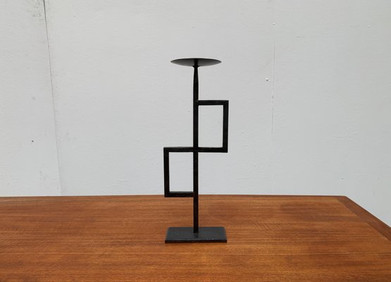 Mid-Century Brutalist Minimalistic Metal Candleholder-UAH-951027