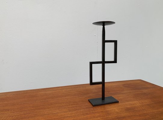 Mid-Century Brutalist Minimalistic Metal Candleholder-UAH-951027