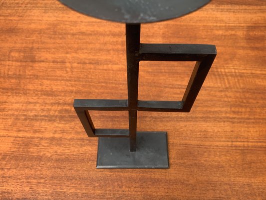 Mid-Century Brutalist Minimalistic Metal Candleholder-UAH-951027