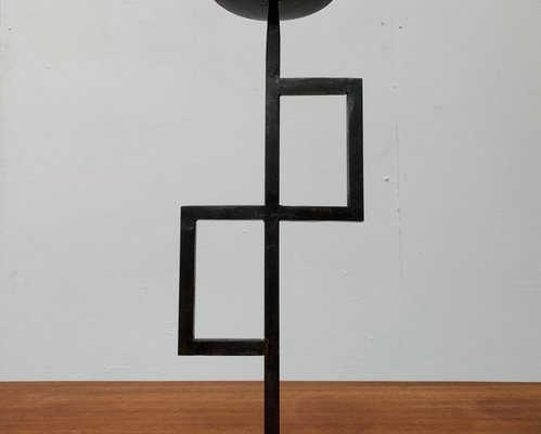 Mid-Century Brutalist Minimalistic Metal Candleholder-UAH-951027