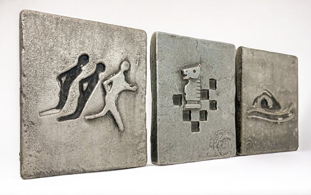 Mid-Century Brutalist Modern Sculptures by Willy Ceysens, 1960s, Set of 3-WZZ-1705024