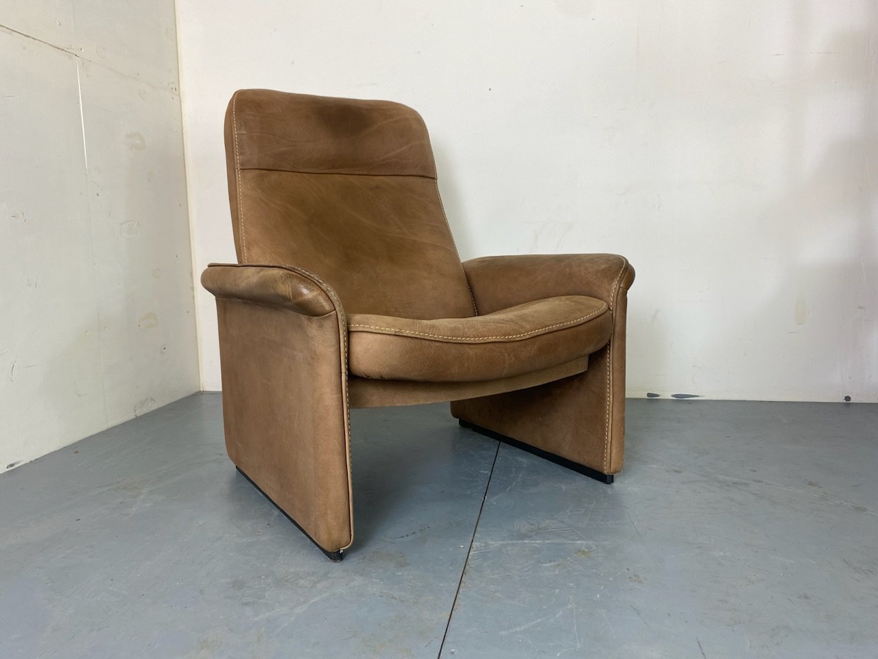 Mid-Century Brutalist Modernist Leather Model DS50 Lounge Chair from de Sede, 1960s