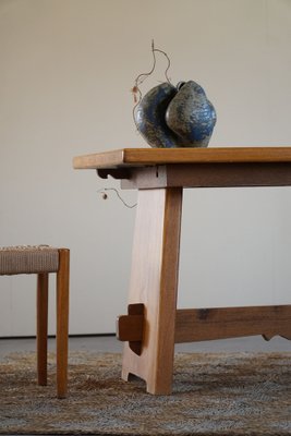 Mid-Century Brutalist Oak Dining Table, Danish, 1950s-MXF-1238807