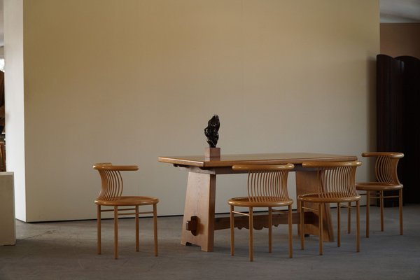 Mid-Century Brutalist Oak Dining Table, Danish, 1950s-MXF-1238807