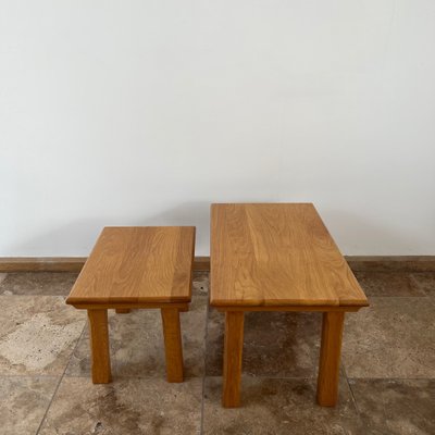 Mid-Century Brutalist Oak Nesting Tables, Set of 2-JRP-1332564