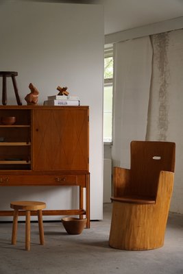 Mid-Century Brutalist Sculptural Carved Stump Chair in Solid Pine, Sweden, 1960s-MXF-1323005