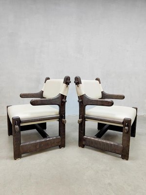 Mid-Century Brutalist Sculptural Nature Armchairs, 1950s, Set of 2-BW-1407659