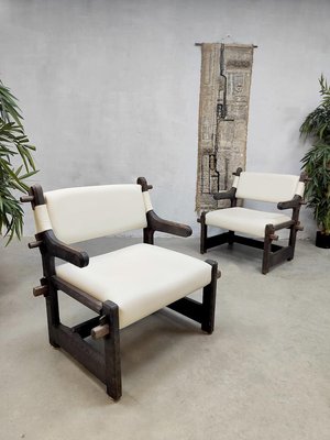 Mid-Century Brutalist Sculptural Nature Armchairs, 1950s, Set of 2-BW-1407659