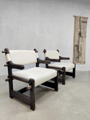 Mid-Century Brutalist Sculptural Nature Armchairs, 1950s, Set of 2-BW-1407659