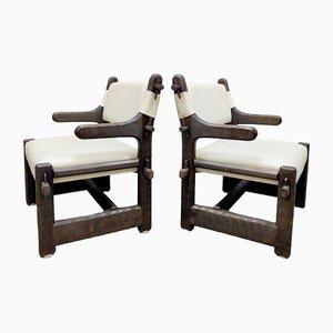 Mid-Century Brutalist Sculptural Nature Armchairs, 1950s, Set of 2-BW-1407659