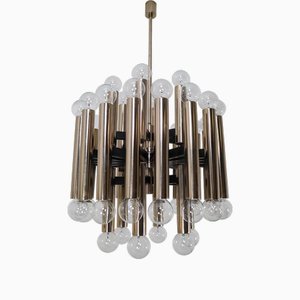 Mid-Century Brutalist Steel 48-Light Chandelier, 1960s-TRW-1797065