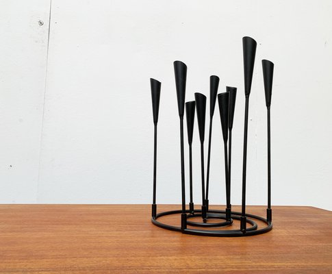 Mid-Century Brutalist String Style Metal Candleholder-UAH-968866