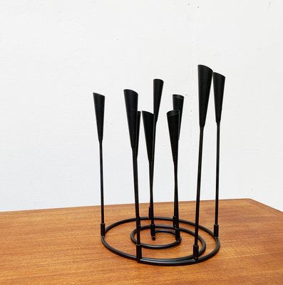 Mid-Century Brutalist String Style Metal Candleholder-UAH-968866