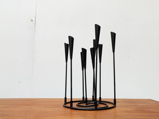 Mid-Century Brutalist String Style Metal Candleholder-UAH-968866