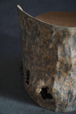 Mid-Century Brutalist Wood Stump Stool by Axel Einar Hjorth, Norway, 1970s-MXF-1404405