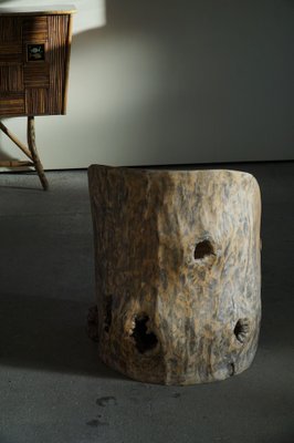 Mid-Century Brutalist Wood Stump Stool by Axel Einar Hjorth, Norway, 1970s-MXF-1404405