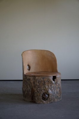 Mid-Century Brutalist Wood Stump Stool by Axel Einar Hjorth, Norway, 1970s-MXF-1404405