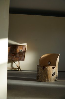 Mid-Century Brutalist Wood Stump Stool by Axel Einar Hjorth, Norway, 1970s-MXF-1404405