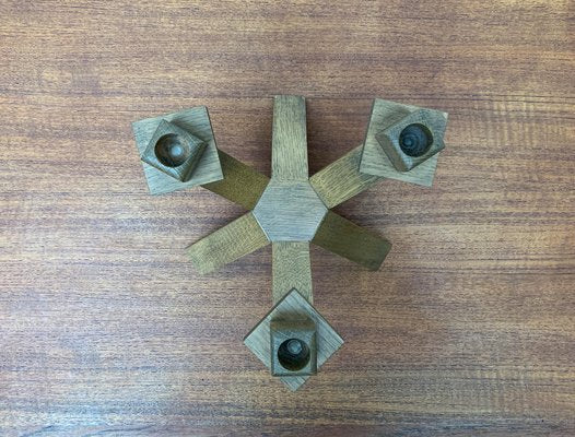 Mid-Century Brutalist Wooden Candleholder-UAH-1015084