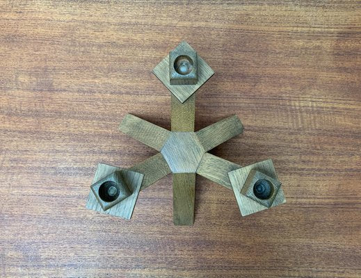 Mid-Century Brutalist Wooden Candleholder-UAH-1015084