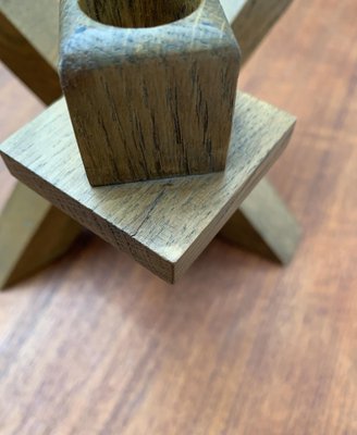 Mid-Century Brutalist Wooden Candleholder-UAH-1015084