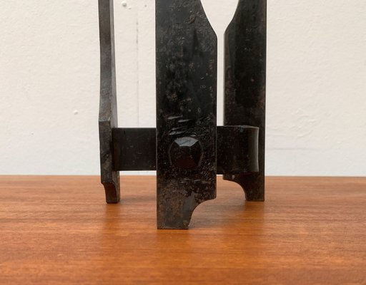 Mid-Century Brutalist Wrought Iron Candle Holder-UAH-1160519