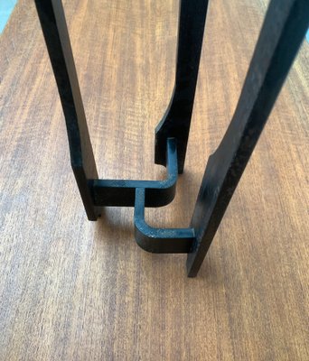 Mid-Century Brutalist Wrought Iron Candle Holder-UAH-1160519