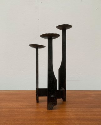 Mid-Century Brutalist Wrought Iron Candle Holder-UAH-1160519