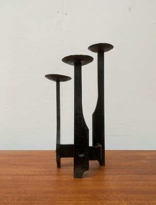 Mid-Century Brutalist Wrought Iron Candle Holder-UAH-1160519