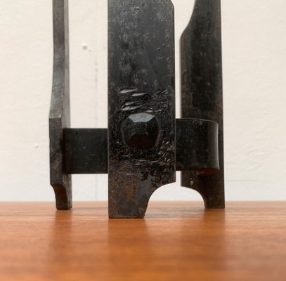 Mid-Century Brutalist Wrought Iron Candle Holder-UAH-1160519