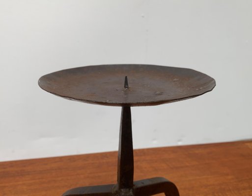 Mid-Century Brutalist Wrought Iron Candleholder-UAH-955485