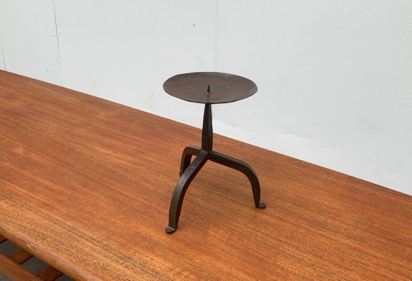 Mid-Century Brutalist Wrought Iron Candleholder-UAH-955485