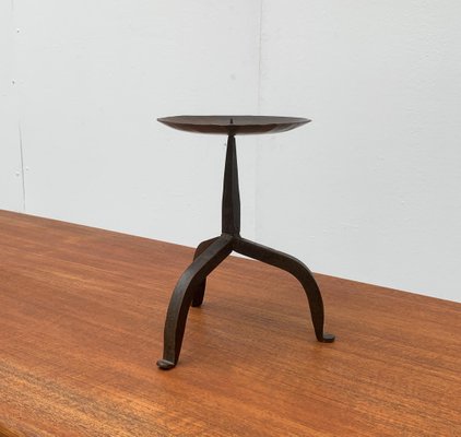 Mid-Century Brutalist Wrought Iron Candleholder-UAH-955485