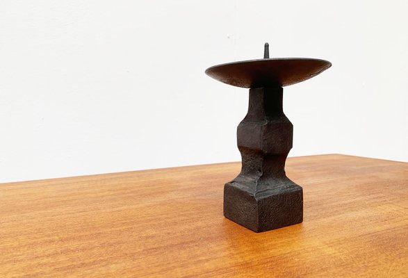 Mid-Century Brutalist Wrought Iron Candleholder-UAH-952043