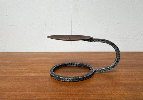 Mid-Century Brutalist Wrought Iron Candleholder, 1960s-UAH-1704018