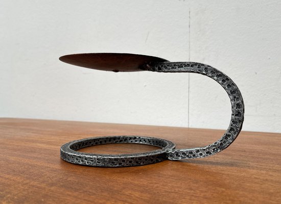 Mid-Century Brutalist Wrought Iron Candleholder, 1960s-UAH-1704018