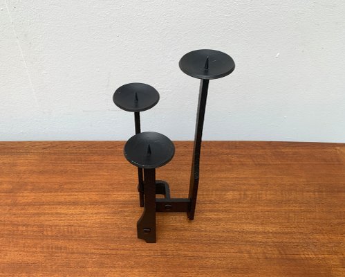 Mid-Century Brutalist Wrought Iron Candleholder, 1960s-UAH-1334577