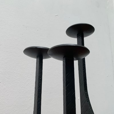 Mid-Century Brutalist Wrought Iron Candleholder, 1960s-UAH-1334577