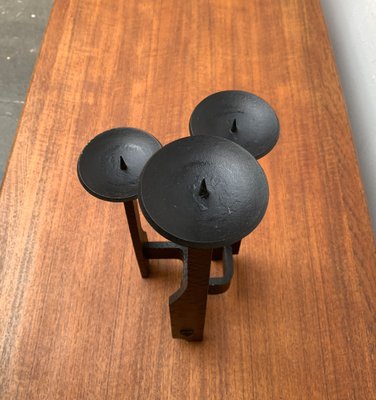 Mid-Century Brutalist Wrought Iron Candleholder, 1960s-UAH-1334577