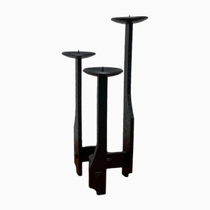 Mid-Century Brutalist Wrought Iron Candleholder, 1960s-UAH-1334577